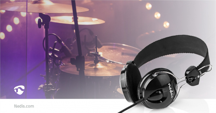 Nedis On-Ear Wired Headphones | 3.5 mm | Cable length: 1.10 m | Black