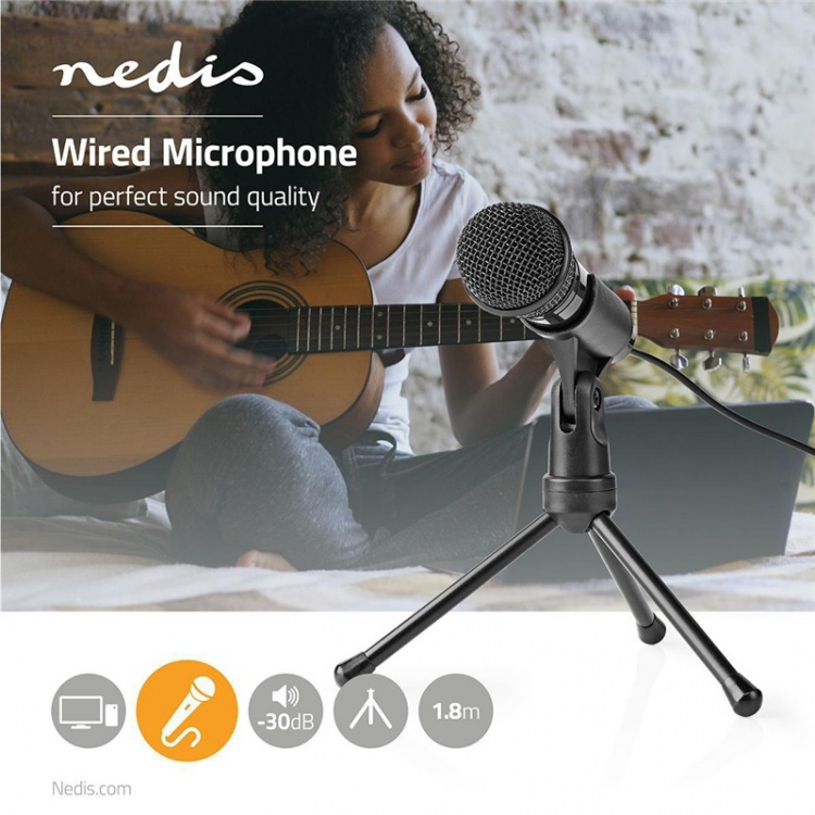 Nedis Microphone | Used for: Desktop / Notebook / Smartphone / Tablet | Wired | 1x 3.5 mm