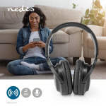 Nedis Wireless Over-Ear Headphones | Battery play time: 20 hrs | Built-in microphone | Press Control | Voice control support | Volume control | Travel case included | Black