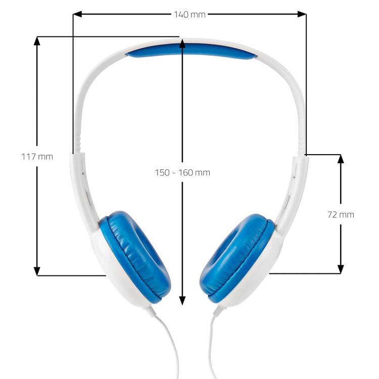 Nedis On-Ear Wired Headphones | 3.5 mm | Cable length: 1.20 m | 82 dB | Blue