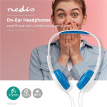 Nedis On-Ear Wired Headphones | 3.5 mm | Cable length: 1.20 m | 82 dB | Blue