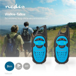 Nedis Walkie-Talkie Set | 2 Handsets | Up to 3 km | Frequency channels: 3 | PTT | up to 3 Hours | Black / Blue Nedis Walkie-Talkie Set | 2 Handsets | Up to 3 km | Frequency channels: 3 | PTT | up to 3 Hours | Black / Blue
