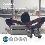 Nedis Fully Wireless Earphones | Bluetooth® | Battery play time: 3 hrs | Touch Control | Charging case | Built-in microphone | Voice control support | Grey / Silver