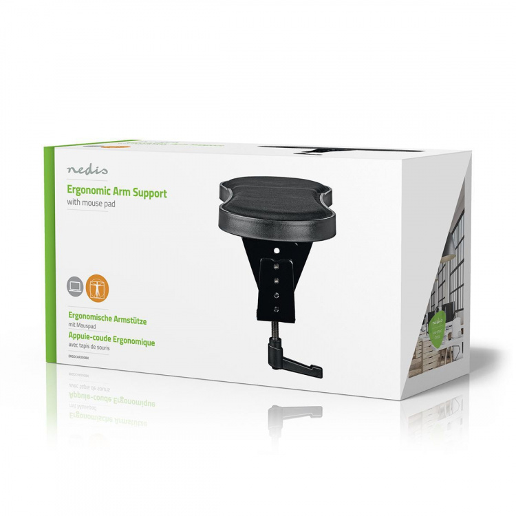 Nedis Armrest | Number of pivot points: 1 Pivot point(s) | Forearm pad length: 40 | Max. carrying capacity: 5 kg | Swivel angle: 360 ° | With mouse platform
