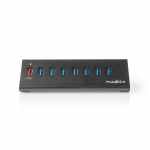 Nedis USB Hub | USB Micro-B Female | USB-A Female | 8 port(s) | QC3.0 / USB 3.2 Gen 1 | Mains Powered / USB Powered | 5 Gbps | 8x USB