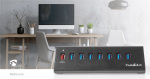 Nedis USB Hub | USB Micro-B Female | USB-A Female | 8 port(s) | QC3.0 / USB 3.2 Gen 1 | Mains Powered / USB Powered | 5 Gbps | 8x USB