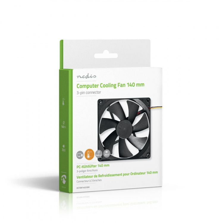 Nedis DC Fan | DC | Fan size: 140 mm | 3-Pin | 24.9 dBA | Black Nedis DC Fan | DC | Fan size: 140 mm | 3-Pin | 24.9 dBA | Black