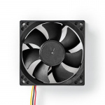 Nedis DC Fan | DC | Fan size: 80 mm | 3-Pin | 35.6 dBA | Black