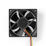Nedis DC Fan | DC | Fan size: 80 mm | 3-Pin | 35.6 dBA | Black