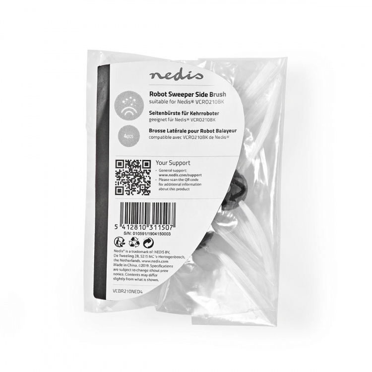 Nedis Robot Sweeper Sidebrush | Suitable for: VCRO210BK | White Nedis Robot Sweeper Sidebrush | Suitable for: VCRO210BK | White
