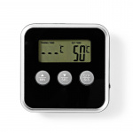 Nedis Meat Thermometer | Alarm / Timer | LCD | 0 - 250 °C | Black / Silver