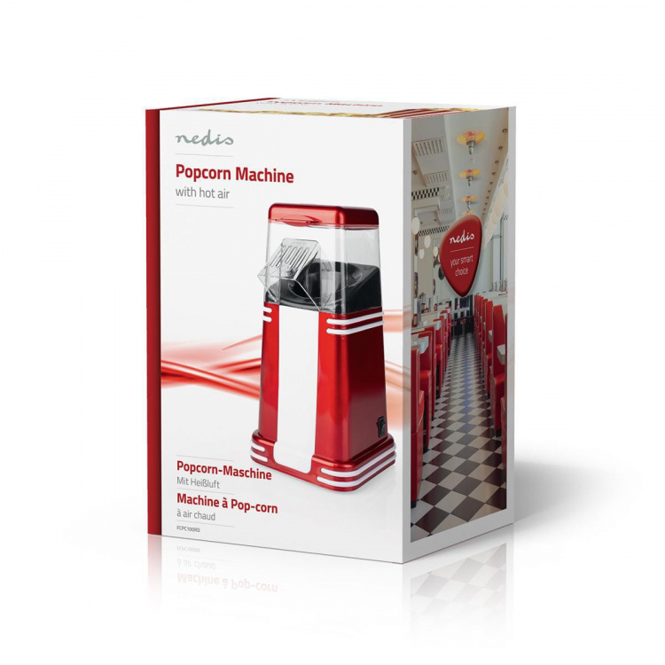 Nedis Popcorn Maker | 1200 W | 2 - 4 min | Red / White Nedis Popcorn Maker | 1200 W | 2 - 4 min | Red / White