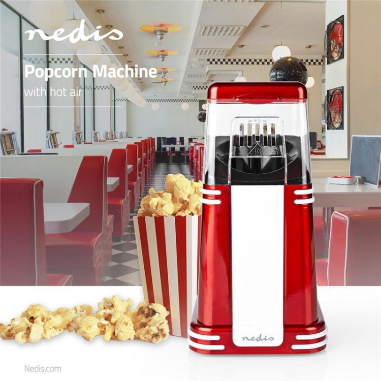 Nedis Popcorn Maker | 1200 W | 2 - 4 min | Red / White Nedis Popcorn Maker | 1200 W | 2 - 4 min | Red / White