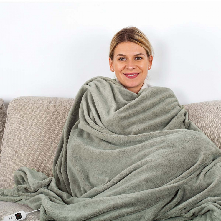 Nedis Electric Blanket | Overblanket | 1 Person | 180 x 130 cm | 9 Heat Settings | 9 h | Washable | Overheating protection | Digital control | Fleece