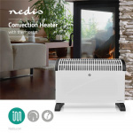 Nedis Convection Heater | 2000 W | 3 Heat Settings | Adjustable thermostat | Fall over protection | Integrated handle(s) | White Nedis Convection Heater | 2000 W | 3 Heat Settings | Adjustable thermostat | Fall over protection | Integrated handle(s) | White