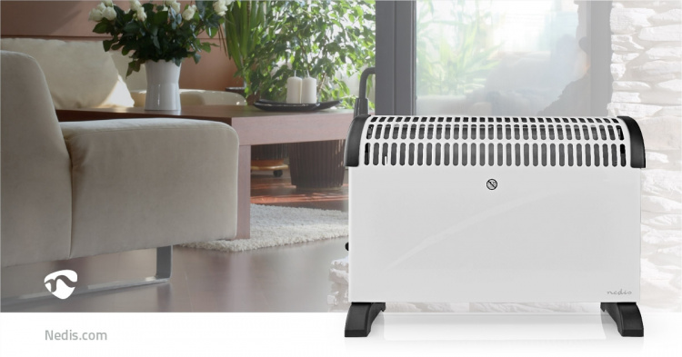 Nedis Convection Heater | 2000 W | 3 Heat Settings | Adjustable thermostat | Fall over protection | Integrated handle(s) | White Nedis Convection Heater | 2000 W | 3 Heat Settings | Adjustable thermostat | Fall over protection | Integrated handle(s) | White