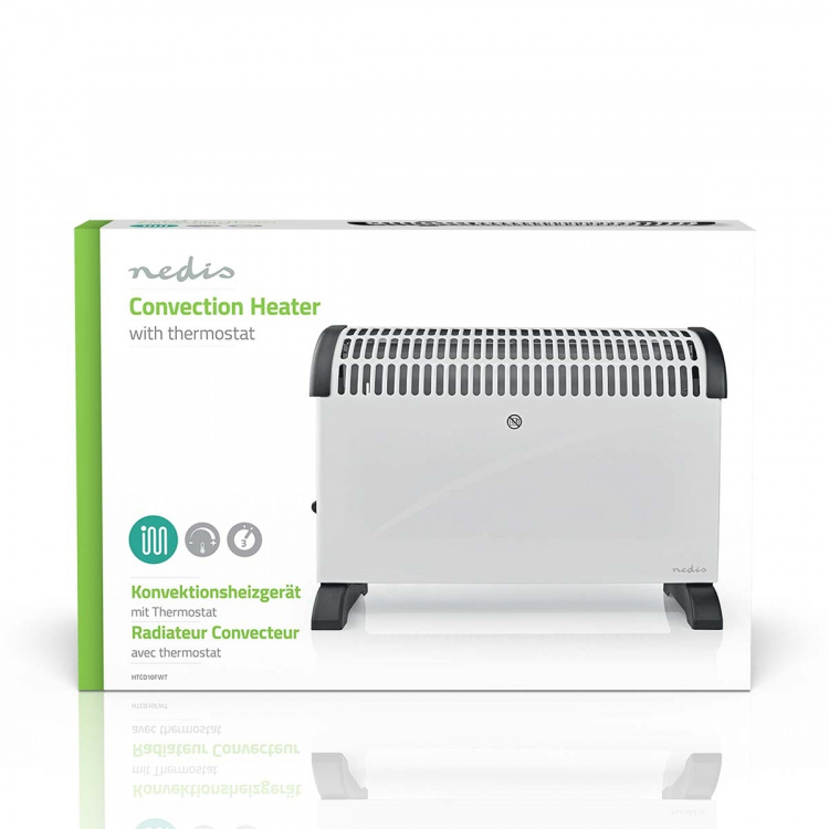 Nedis Convection Heater | 2000 W | 3 Heat Settings | Adjustable thermostat | Fall over protection | Integrated handle(s) | White Nedis Convection Heater | 2000 W | 3 Heat Settings | Adjustable thermostat | Fall over protection | Integrated handle(s) | White