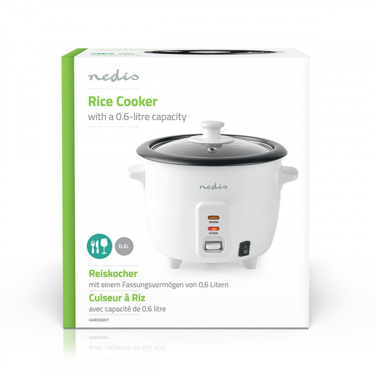Nedis Rice Cooker | 0.6 l | 300 W | Aluminum Steamer | Non stick coating | Removable bowl | Auto shut-off Nedis Rice Cooker | 0.6 l | 300 W | Aluminum Steamer | Non stick coating | Removable bowl | Auto shut-off