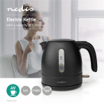 Nedis Electric Kettle | 1.0 l | Plastic | Black | Rotatable 360 degrees | Concealed heating element | Strix® controller | Boil-dry protection Nedis Electric Kettle | 1.0 l | Plastic | Black | Rotatable 360 degrees | Concealed heating element | Strix® controller | Boil-dry protection