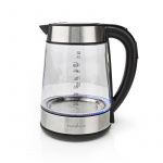 Nedis Electric Kettle | 1.7 l | Glass | Transparent | 60,70,80,90,100 °C | Temperature indicator | Rotatable 360 degrees | Concealed heating element | Strix® controller | Boil-dry protection Nedis Electric Kettle | 1.7 l | Glass | Transparent | 60,70,80,90,100 °C | Temperature indicator | Rotatable 360 degrees | Concealed heating element | Strix® controller | Boil-dry protection