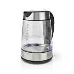Nedis Electric Kettle | 1.7 l | Glass | Transparent | 60,70,80,90,100 °C | Temperature indicator | Rotatable 360 degrees | Concealed heating element | Strix® controller | Boil-dry protection Nedis Electric Kettle | 1.7 l | Glass | Transparent | 60,70,80,90,100 °C | Temperature indicator | Rotatable 360 degrees | Concealed heating element | Strix® controller | Boil-dry protection