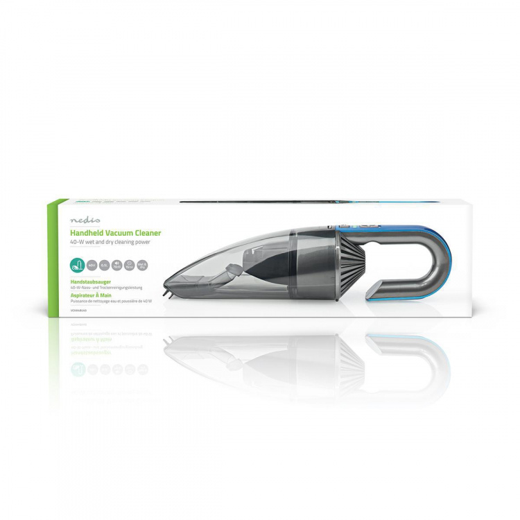 Nedis Handheld Vacuum Cleaner | 40 W | Rechargeable | Dry / Wet | Li-Ion | Blue / Grey