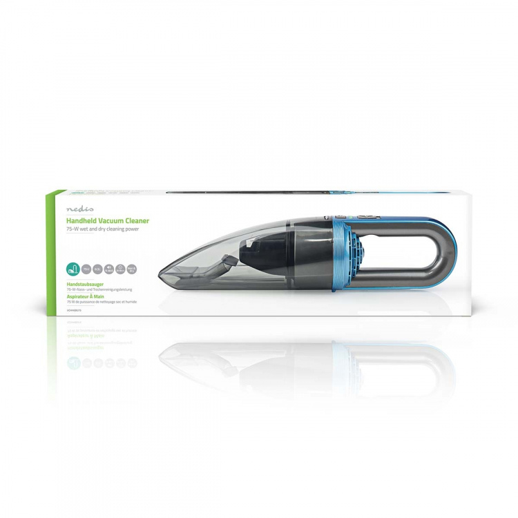 Nedis Handheld Vacuum Cleaner | 75 W | Rechargeable | Dry / Wet | Li-Ion | Blue / Grey