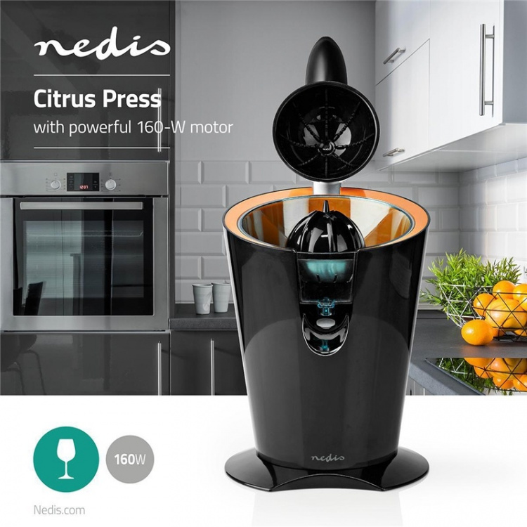Nedis Citrus Press | 160 W | Black / Orange Nedis Citrus Press | 160 W | Black / Orange