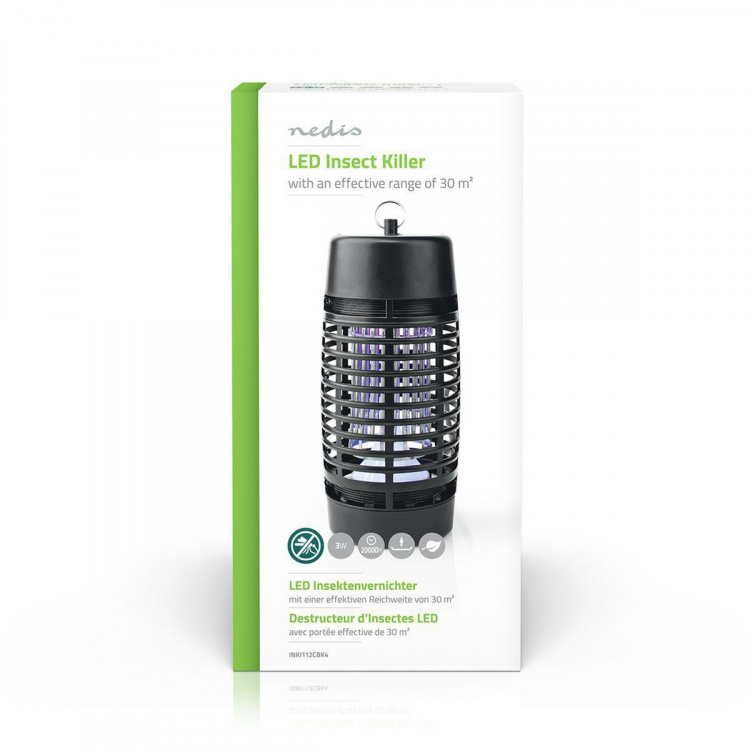 Nedis Mosquito Stop Light Trap | 3 W | Lamp type: LED Light | Effective range: 30 m² | Black