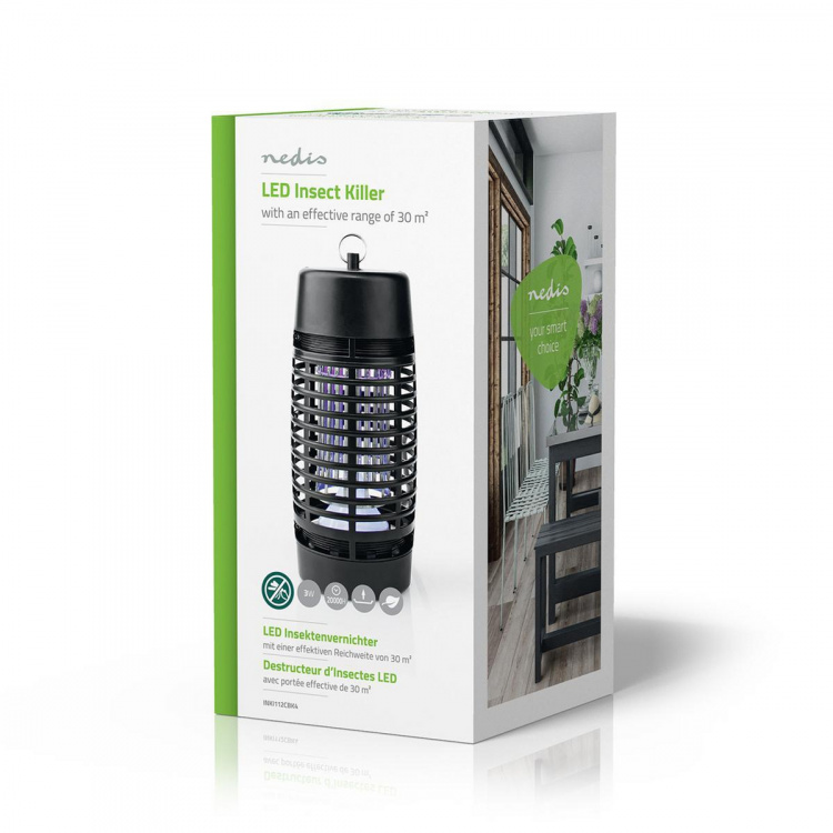 Nedis Mosquito Stop Light Trap | 3 W | Lamp type: LED Light | Effective range: 30 m² | Black