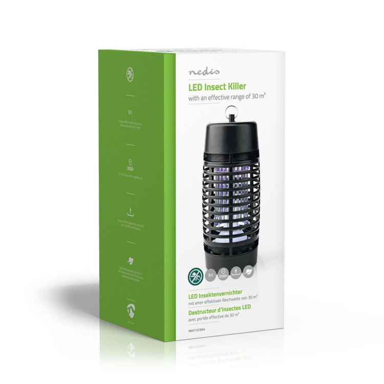 Nedis Mosquito Stop Light Trap | 3 W | Lamp type: LED Light | Effective range: 30 m² | Black