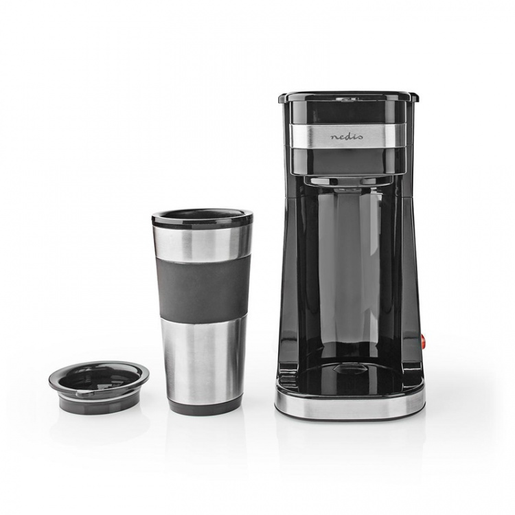 Nedis Coffee Maker | Filter Coffee | 0.4 l | 1 Cups | Black / Silver