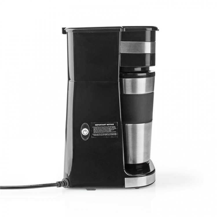 Nedis Coffee Maker | Filter Coffee | 0.4 l | 1 Cups | Black / Silver