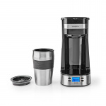 Nedis Coffee Maker | Filter Coffee | 0.4 l | 1 Cups | Switch on timer | Black / Silver