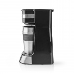 Nedis Coffee Maker | Filter Coffee | 0.4 l | 1 Cups | Switch on timer | Black / Silver