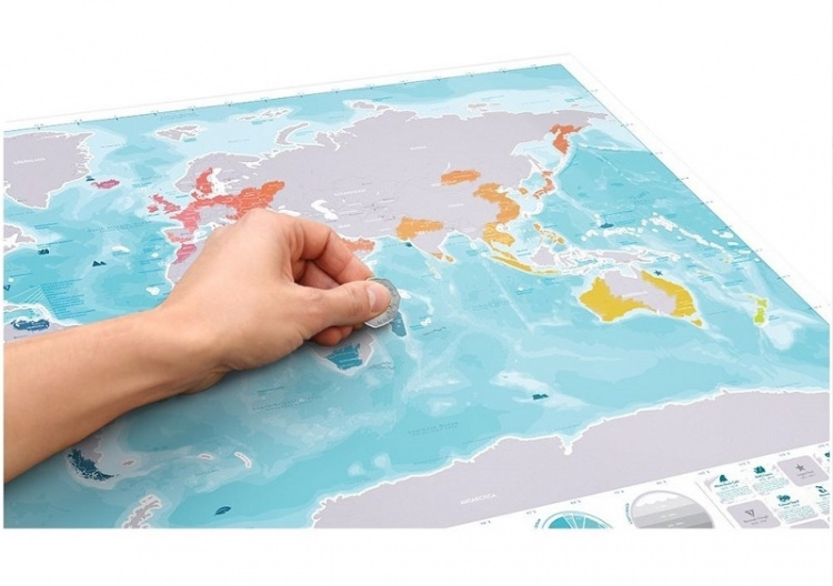 Ocean Scratch Map - map where you scratch the places you visited