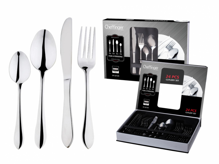 Cutlery set 6 people 24-piece stainless steel cutlery