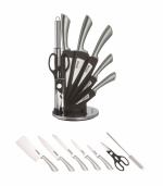 8-piece knife set, rotating knife rack, stainless steel knives