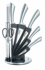 8-piece knife set, rotating knife rack, stainless steel knives