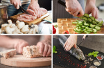 8-piece knife set, rotating knife rack, stainless steel knives