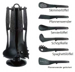 Kitchen utensil set 7-piece, rotatable, for cooking