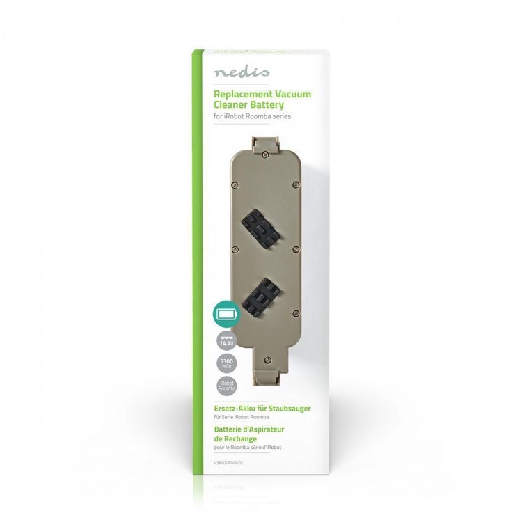 Nedis Vacuum Cleaner Battery | Suitable for: iRobot iTouchless AV / iRobot M-288 / iRobot M-488 / iRobot Roomba 440 | Ni-MH | 14.4 V DC | 3300 mAh | 47.52 Wh Nedis Vacuum Cleaner Battery | Suitable for: iRobot iTouchless AV / iRobot M-288 / iRobot M-488 / iRobot Roomba 440 | Ni-MH | 14.4 V DC | 3300 mAh | 47.52 Wh