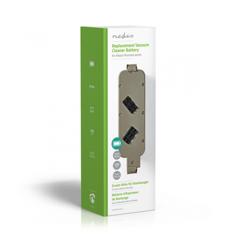 Nedis Vacuum Cleaner Battery | Suitable for: iRobot iTouchless AV / iRobot M-288 / iRobot M-488 / iRobot Roomba 440 | Ni-MH | 14.4 V DC | 3300 mAh | 47.52 Wh Nedis Vacuum Cleaner Battery | Suitable for: iRobot iTouchless AV / iRobot M-288 / iRobot M-488 / iRobot Roomba 440 | Ni-MH | 14.4 V DC | 3300 mAh | 47.52 Wh