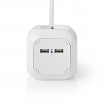 Nedis Extension Socket | Type F (CEE 7/7) | 4-Way | 1.50 m | 3680 W | 16 A | Kind of grounding: Side Contacts | 230 V AC 50/60 Hz | Socket angle: 90 ° | H05VV-F 3G1.5mm² | White Nedis Extension Socket | Type F (CEE 7/7) | 4-Way | 1.50 m | 3680 W | 16 A | Kind of grounding: Side Contacts | 230 V AC 50/60 Hz | Socket angle: 90 ° | H05VV-F 3G1.5mm² | White