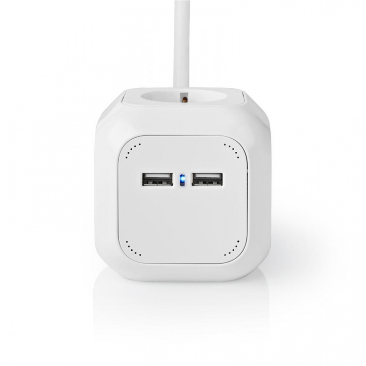 Nedis Extension Socket | Type F (CEE 7/7) | 4-Way | 1.50 m | 3680 W | 16 A | Kind of grounding: Side Contacts | 230 V AC 50/60 Hz | Socket angle: 90 ° | H05VV-F 3G1.5mm² | White Nedis Extension Socket | Type F (CEE 7/7) | 4-Way | 1.50 m | 3680 W | 16 A | Kind of grounding: Side Contacts | 230 V AC 50/60 Hz | Socket angle: 90 ° | H05VV-F 3G1.5mm² | White