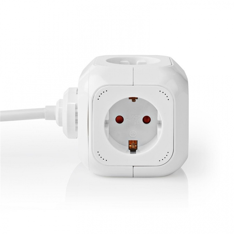 Nedis Extension Socket | Type F (CEE 7/7) | 4-Way | 1.50 m | 3680 W | 16 A | Kind of grounding: Side Contacts | 230 V AC 50/60 Hz | Socket angle: 90 ° | H05VV-F 3G1.5mm² | White Nedis Extension Socket | Type F (CEE 7/7) | 4-Way | 1.50 m | 3680 W | 16 A | Kind of grounding: Side Contacts | 230 V AC 50/60 Hz | Socket angle: 90 ° | H05VV-F 3G1.5mm² | White