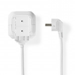 Nedis Extension Socket | Type F (CEE 7/7) | 4-Way | 1.50 m | 3680 W | 16 A | Kind of grounding: Side Contacts | 230 V AC 50/60 Hz | Socket angle: 90 ° | H05VV-F 3G1.5mm² | White Nedis Extension Socket | Type F (CEE 7/7) | 4-Way | 1.50 m | 3680 W | 16 A | Kind of grounding: Side Contacts | 230 V AC 50/60 Hz | Socket angle: 90 ° | H05VV-F 3G1.5mm² | White