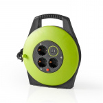 Nedis Cable Reel | Plug with earth contact | 10.0 m | 3000 W | 16 A | Kind of grounding: Side Contacts | 230 V AC 50/60 Hz | Socket angle: 90 ° | H05VV-F 3G1.5mm² | Fuse: Yes | Black / Green Nedis Cable Reel | Plug with earth contact | 10.0 m | 3000 W | 16 A | Kind of grounding: Side Contacts | 230 V AC 50/60 Hz | Socket angle: 90 ° | H05VV-F 3G1.5mm² | Fuse: Yes | Black / Green