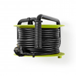 Nedis Cable Reel | Plug with earth contact | 25.0 m | 3000 W | 16 A | Kind of grounding: Side Contacts | 230 V AC 50/60 Hz | Socket angle: 90 ° | H05VV-F 3G1.5mm² | Fuse: Yes | Black / Green