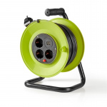 Nedis Cable Reel | Plug with earth contact | 25.0 m | 3000 W | 16 A | Kind of grounding: Side Contacts | 230 V AC 50/60 Hz | Socket angle: 90 ° | H05VV-F 3G1.5mm² | Fuse: Yes | Black / Green
